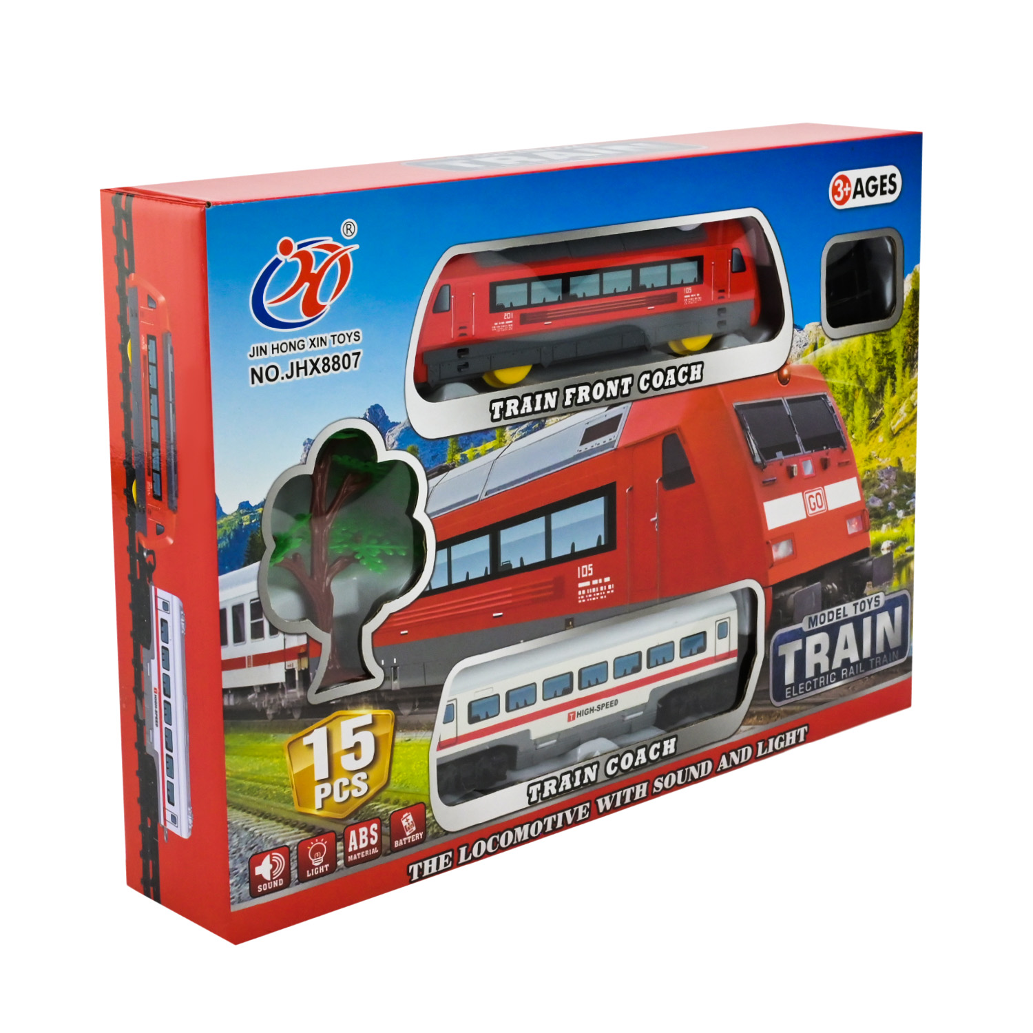 Потяг арт. JHX8807 (60шт/2) батар світло, звук, короб. 36*6,5*25см