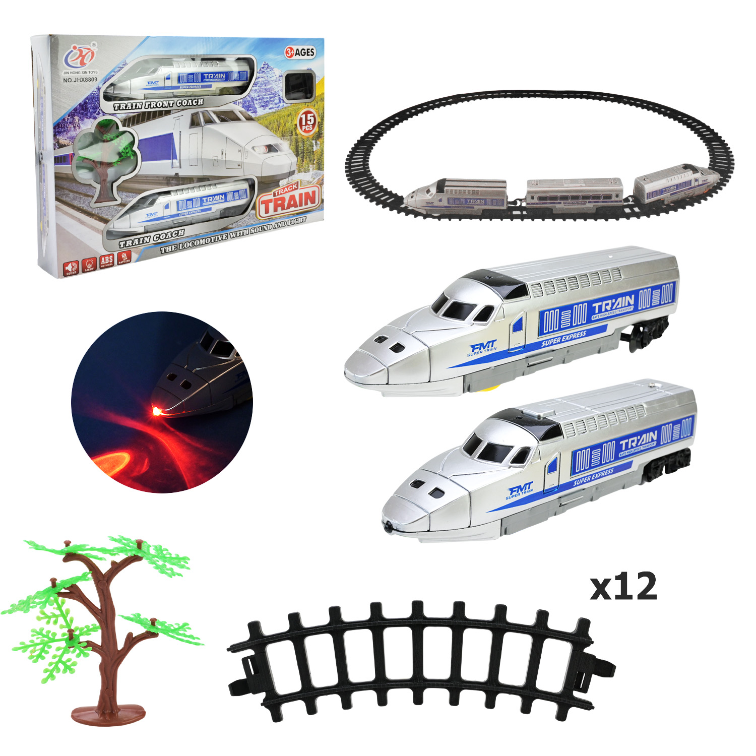 Потяг арт. JHX8809 (60шт/2) батар світло, звук, короб. 40*7*30,5см