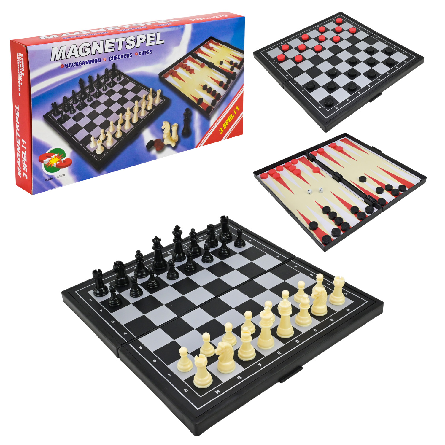 Шахи арт. 3270 (48шт/2) 3в1, магнітна дошка, короб.