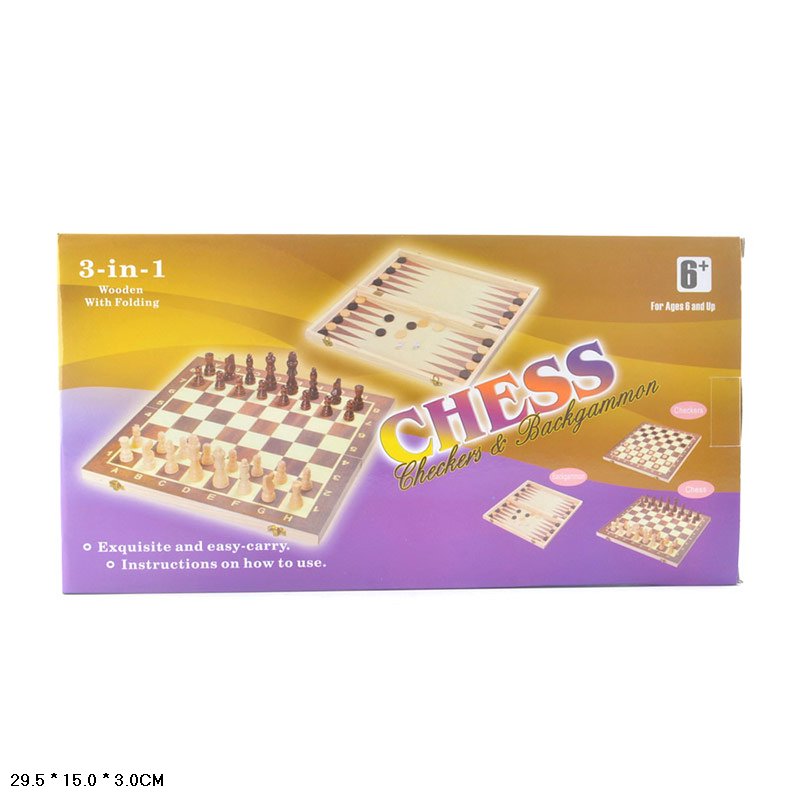 Шахи арт. 622A (72шт/2) 3в1, короб. 29,5*15*3см