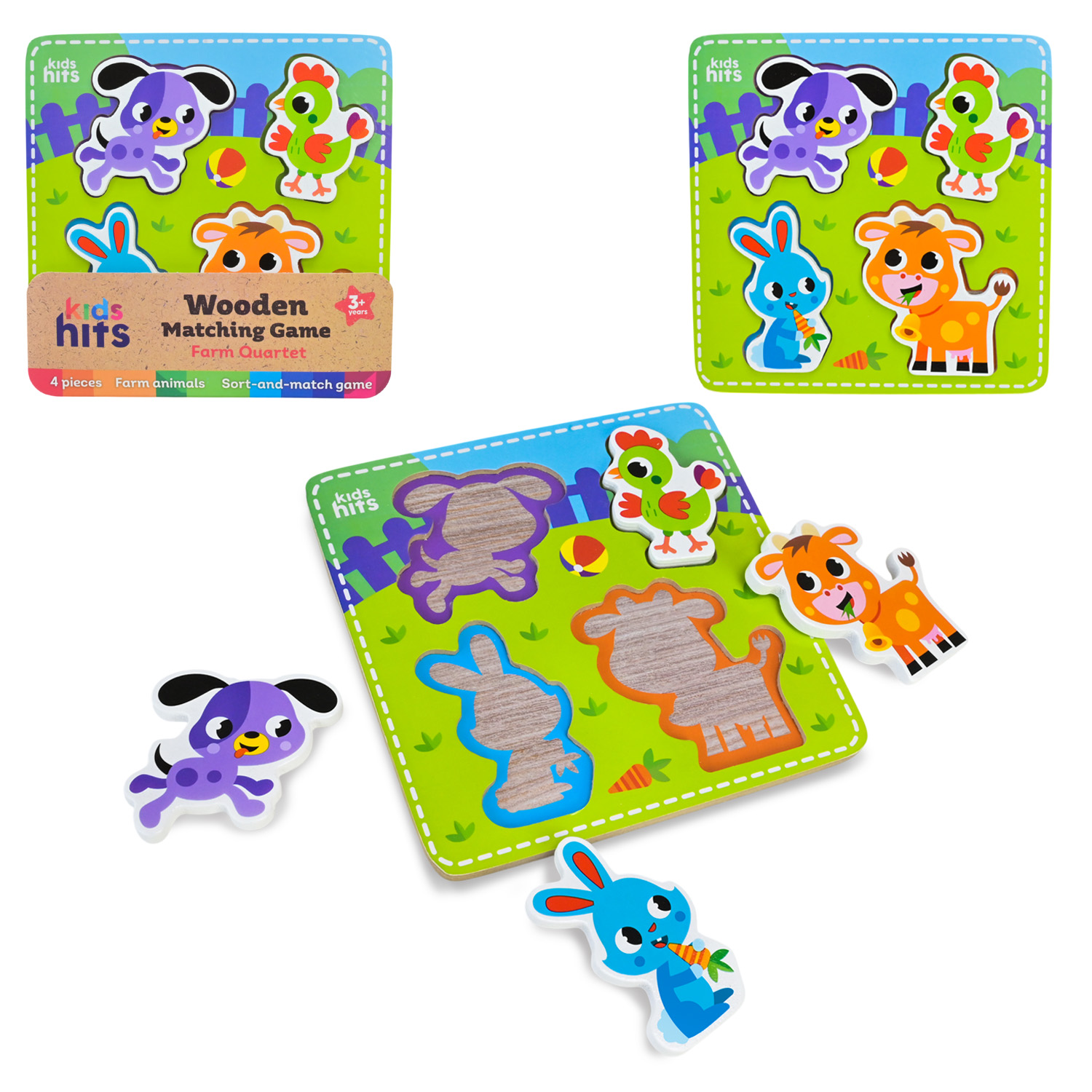 Іграшка дерев'яна KidsHits арт. KH20/034 (100шт) вкладиші 15*15*0,9см