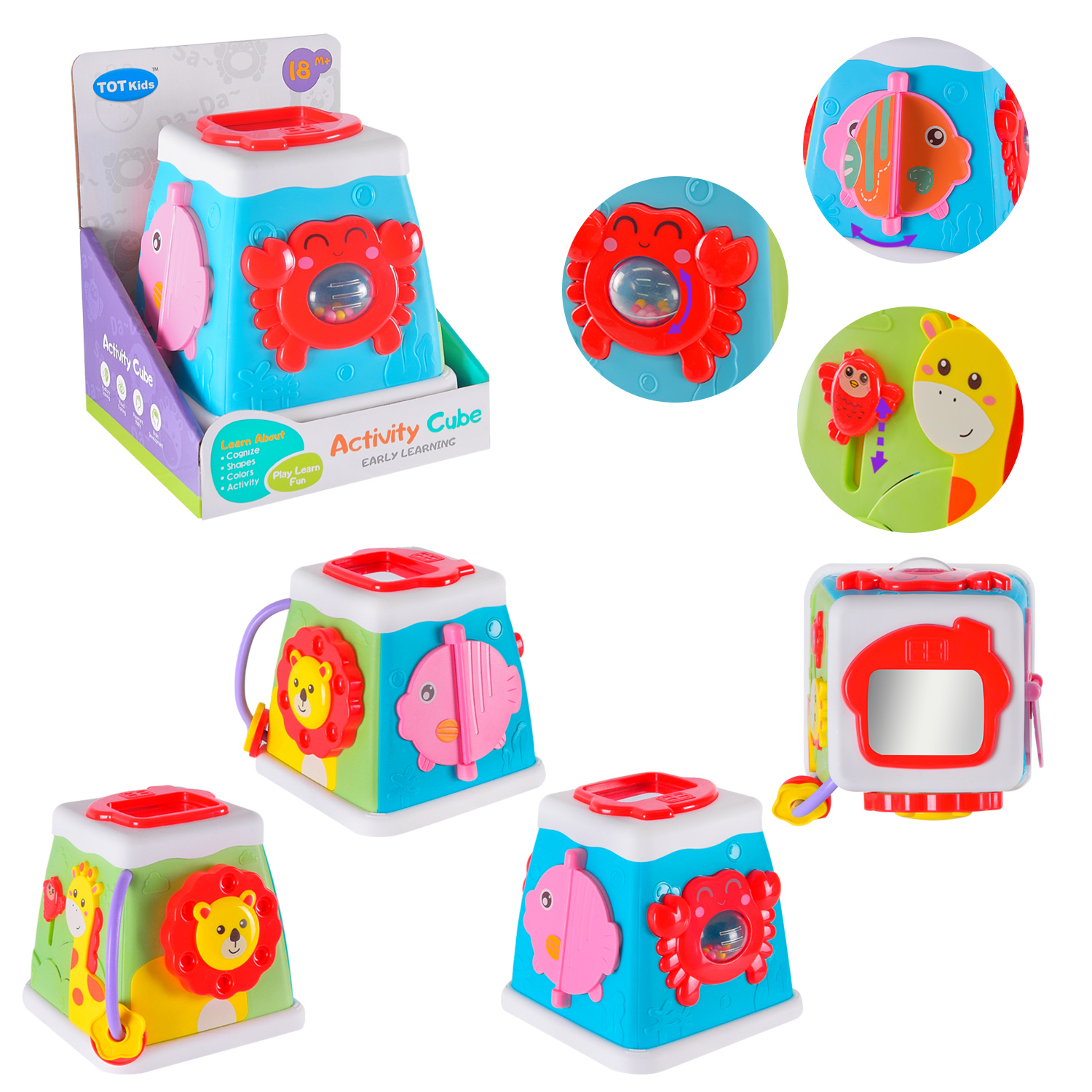 Бізікуб арт. 3013 (48шт/2) 5в1,кожна панель активна, р-р 13,5*13,5*13см, короб. 15,1*14*18,3см