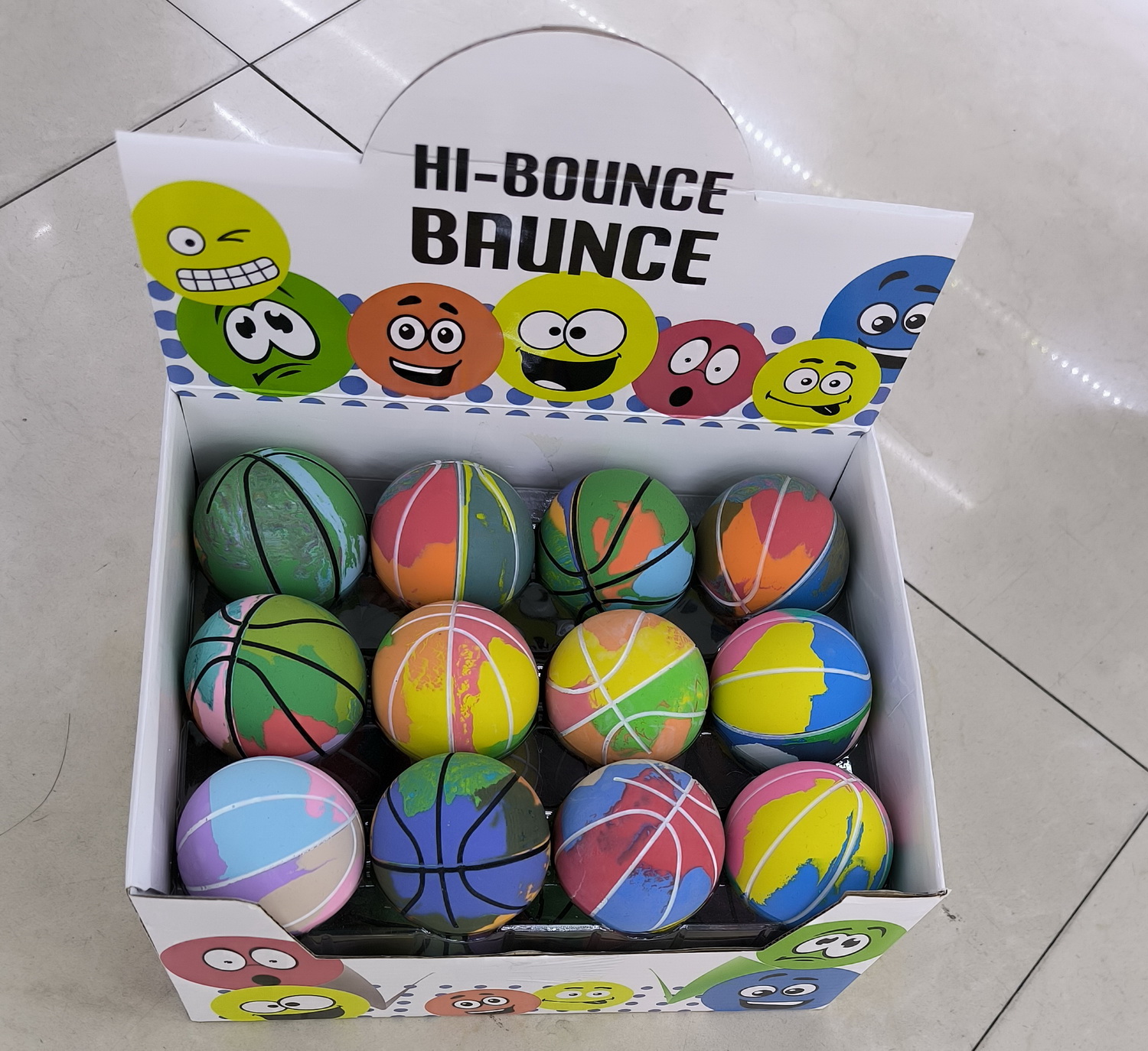 Пострибунчик арт. PR2520 (288шт)  гумовий 6 см 2 види,  у дисп.боксі 25*18*6 см