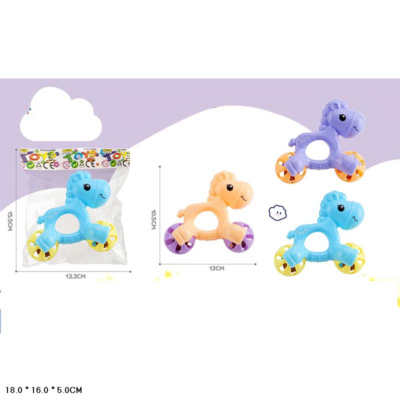 Брязкальце у ручку арт. 929-84A (600шт/2) 3 кольори мікс, пакет 13,3*15,5см