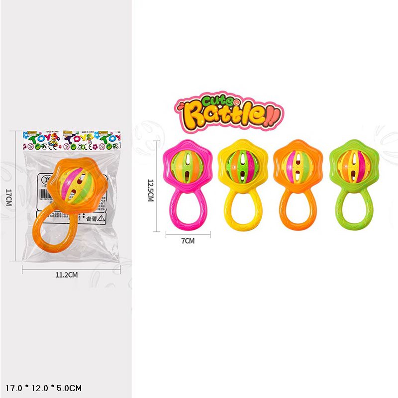 Брязкальце у ручку арт. 929-99A (840шт/2) 4 кольори мікс, пакет 11,2*17см