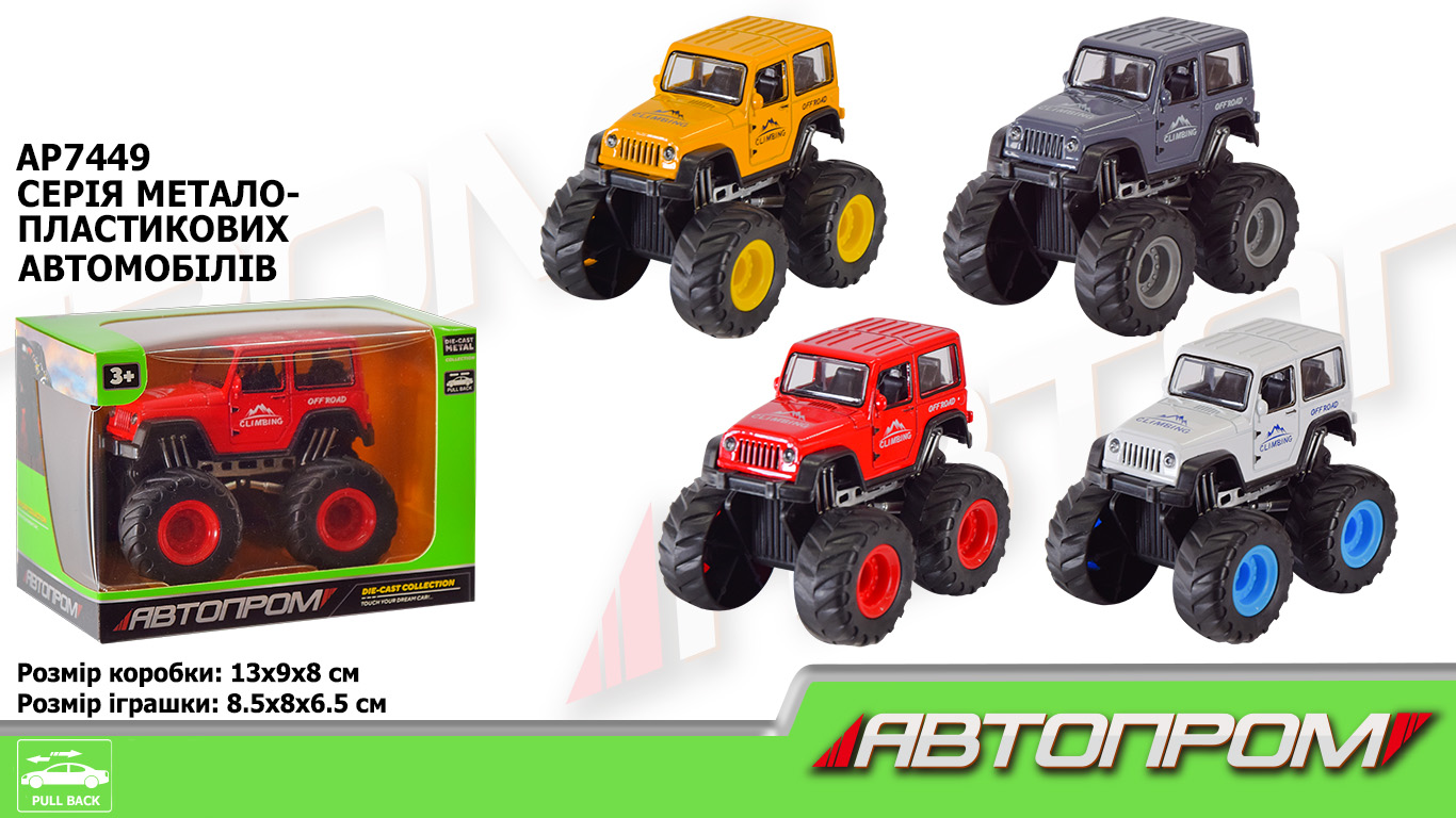 Машина мет. АВТОПРОМ арт. AP7449 (96шт/2) короб. 13*8*9см