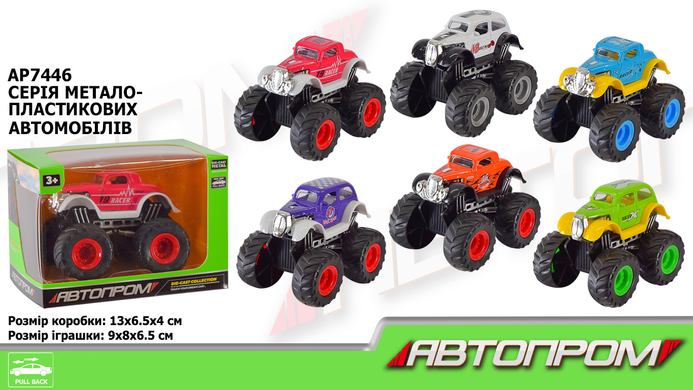 Машина мет. АВТОПРОМ арт. AP7446 (96шт/2) короб. 13*8*9см