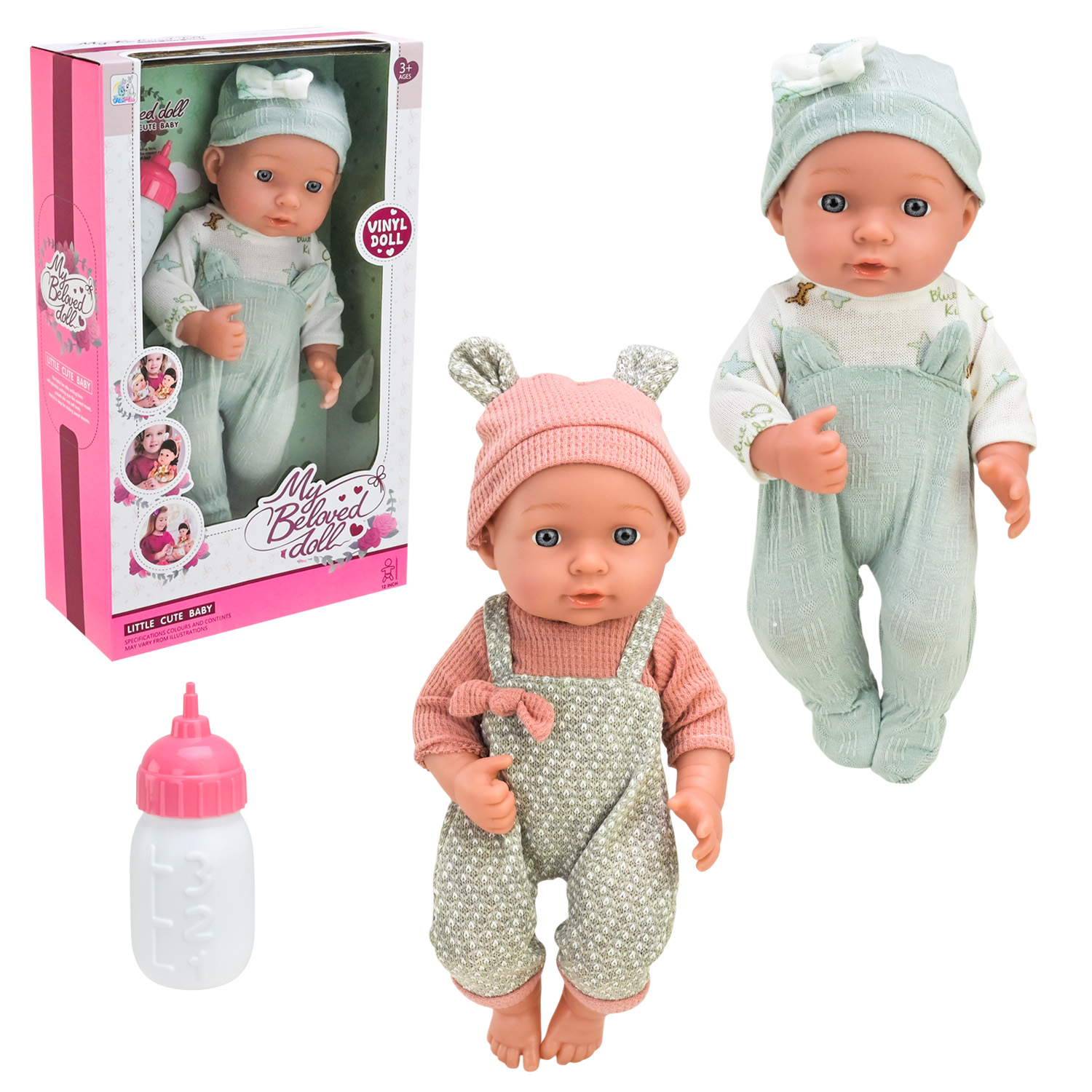 Пупс арт. 91011B/F (36шт/2)  30см, мікс 2 види, аксес   короб.20,5*10*36см