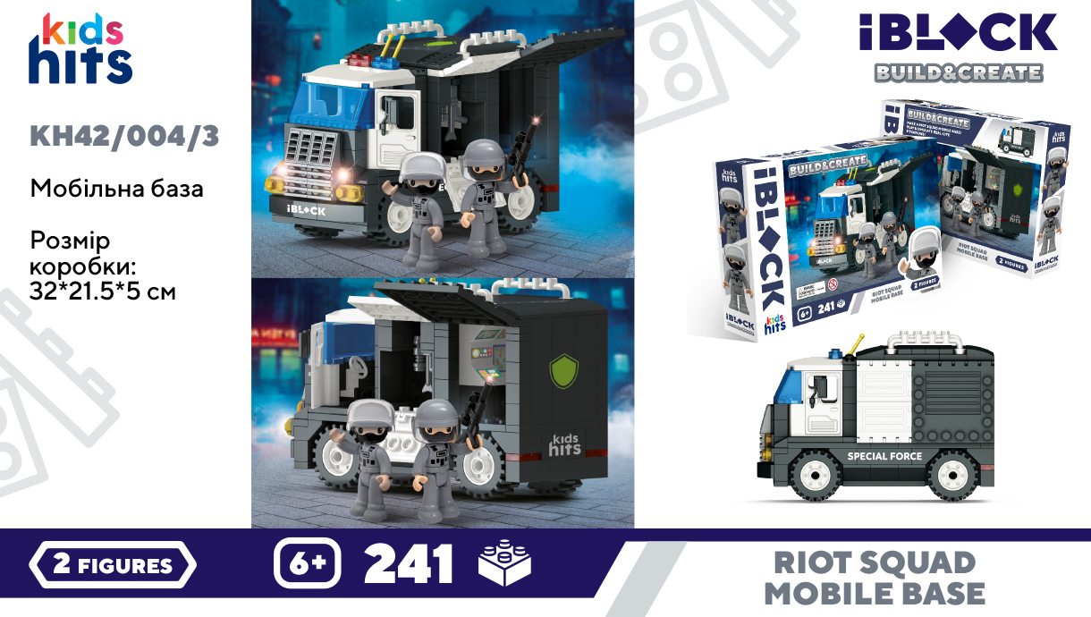 Конструктор Kids hits IBLOCK JUNIOR арт. KH42/004/3 (24шт/2)  241дет. короб. 32*21.5*5