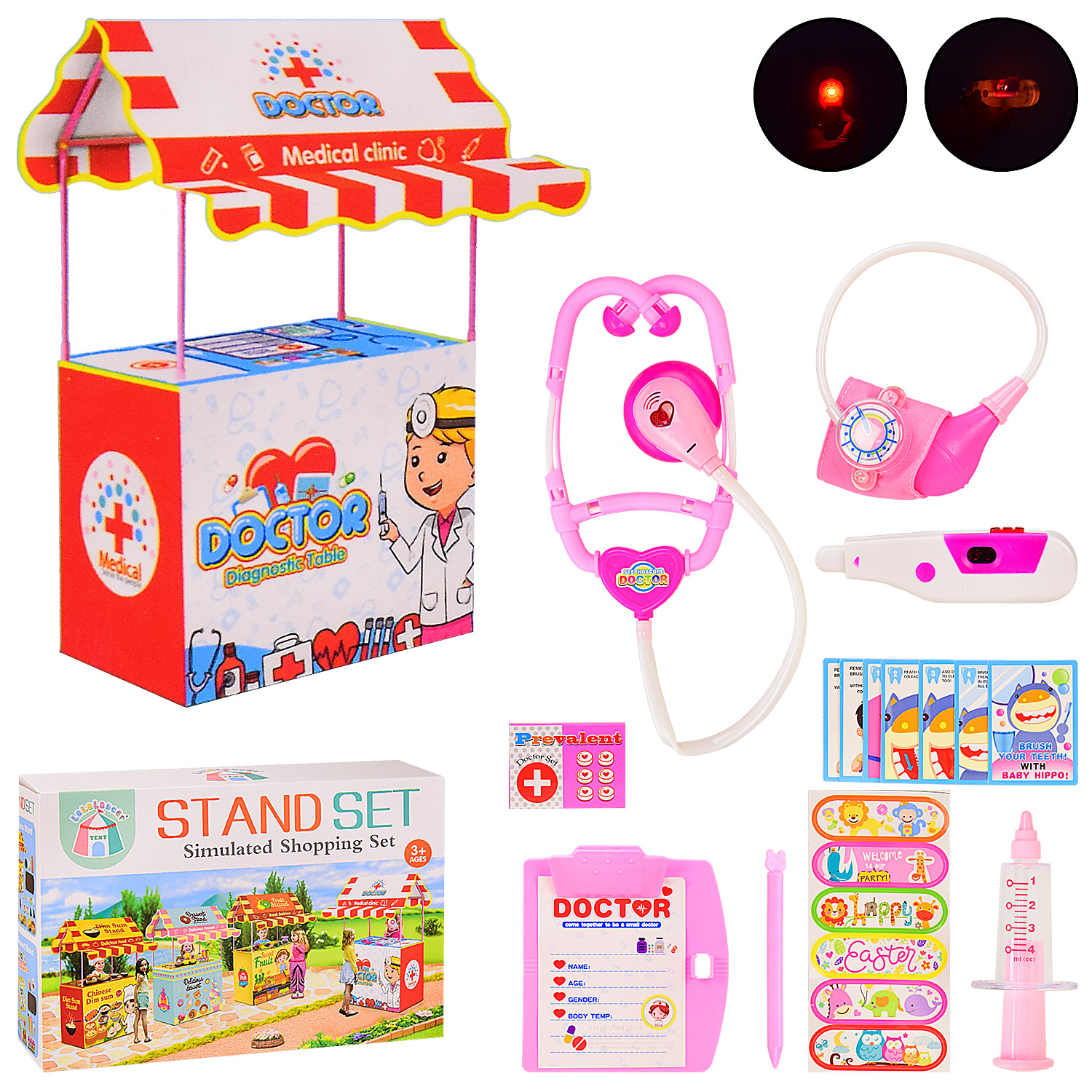 Намет з аксесуарами арт. LCT023D (36шт/2) "Приймальна лікаря", світло, звук, р-р намету 104*36,5*56,5см, аксесуари в набір, короб. 36*9.5*24 см