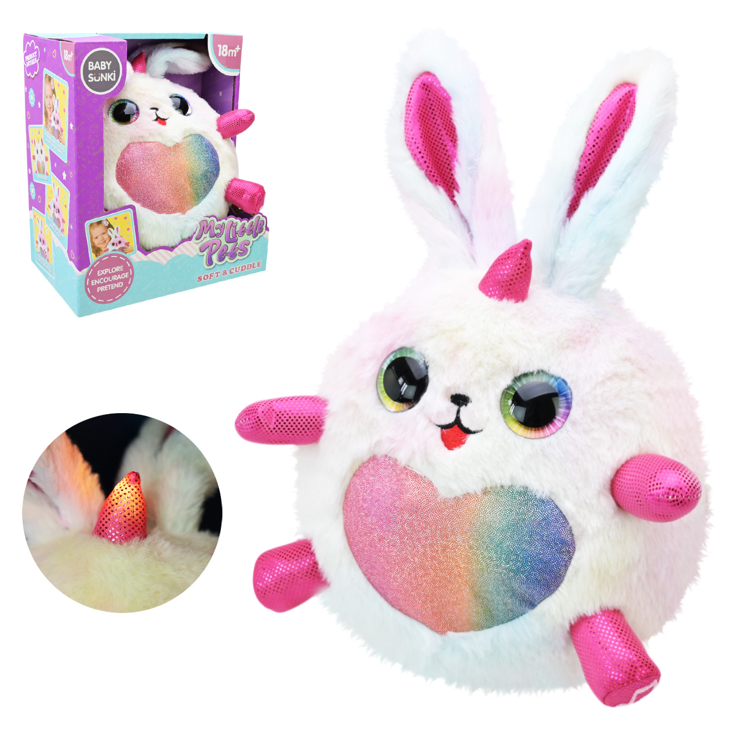 М'яка інтер. іграшка арт. 1929-1 (24шт) зайка музика, світло, повторюшка короб. 22,5*14*25см