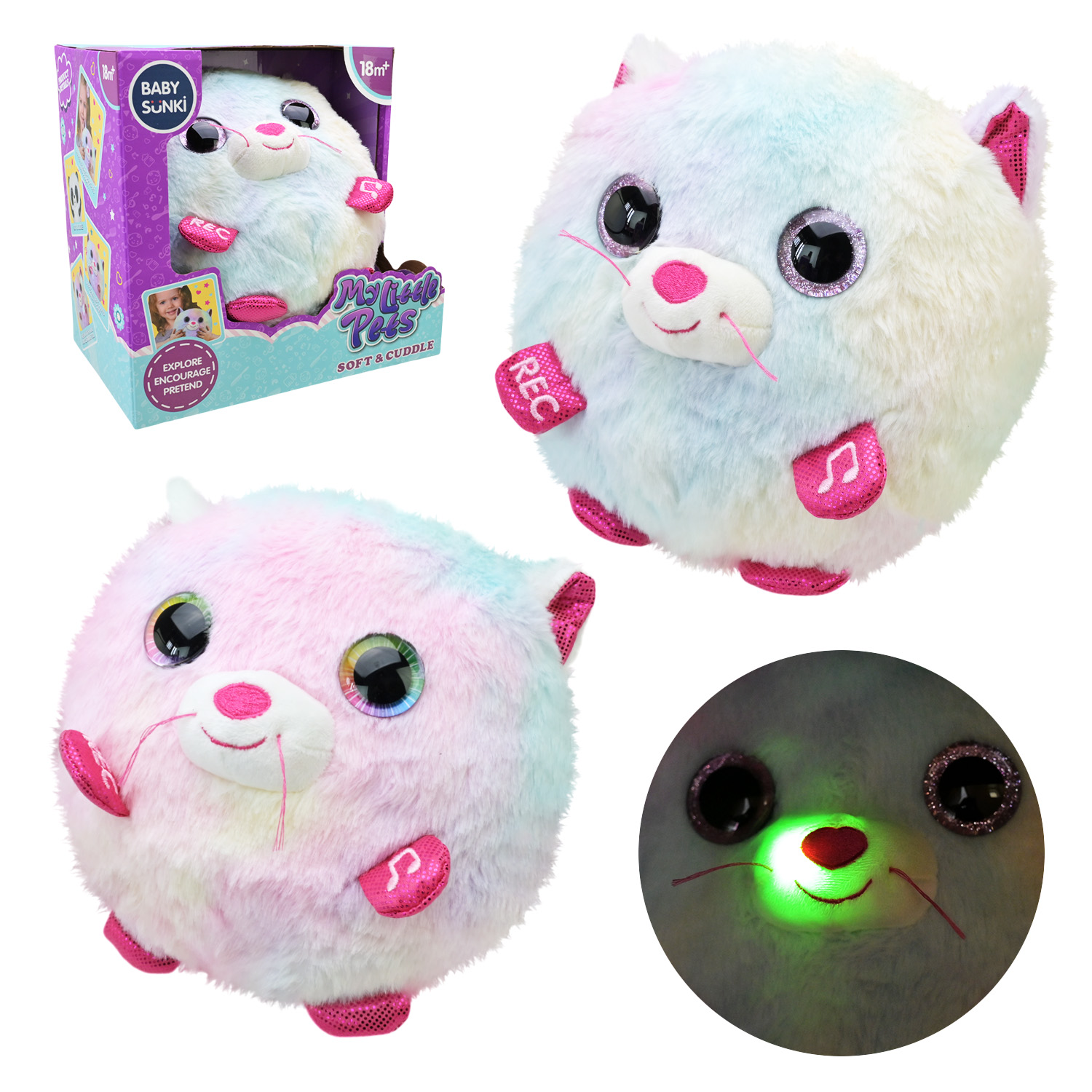 М'яка інтер. іграшка арт. 1931-2 (24шт) кошеня  музика, світло, повторюшка короб. 23,5*15*22см