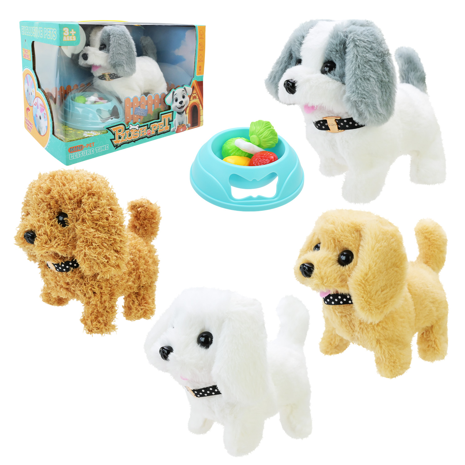 М'яка інтер. іграшка арт. QC962-6/QC962-5 (36шт) собачка,4 кольори, акс-ри короб.26*14*17 см