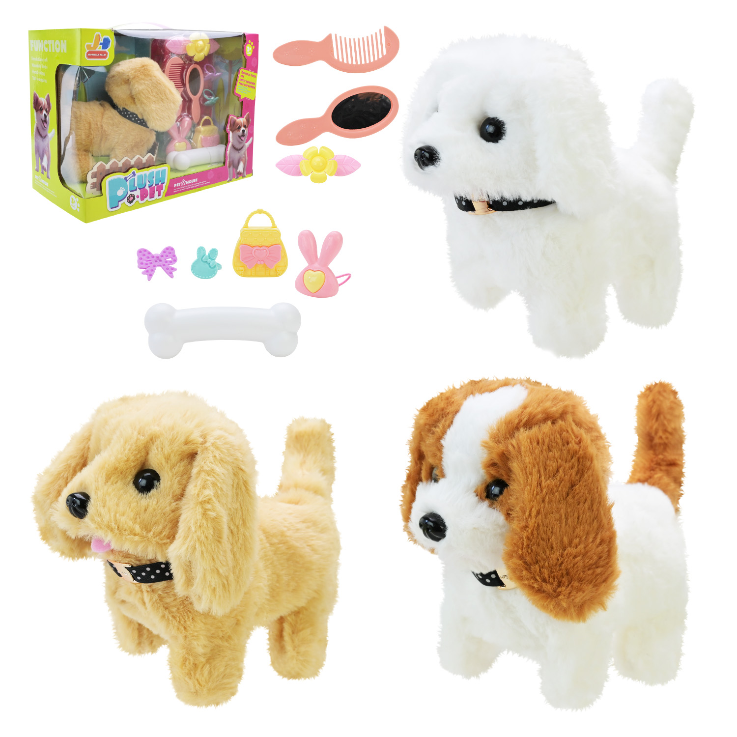 М'яка інтер. іграшка арт. 810-2 (36шт/2) короб.3 види собачка, акс-ри у коробці. 26*13*19,5см