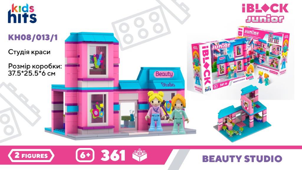 Конструктор Kids hits IBLOCK JUNIOR арт. KH08/013/1 (24шт/2) Студія Краси, 361дет.,2 фиг, у короб. 37,5*25,5*6см