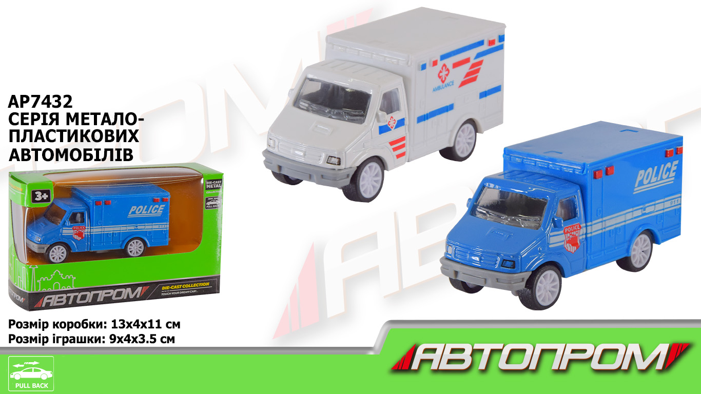 Машина мет. АВТОПРОМ арт. AP7432 (96шт/2) короб. 13*4*11см