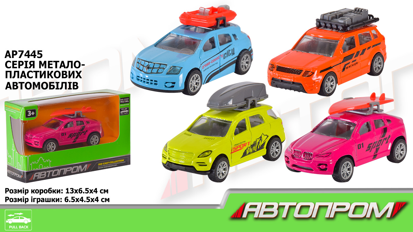 Машина мет. АВТОПРОМ арт. AP7445 (96шт/2) короб. 13*4*11см