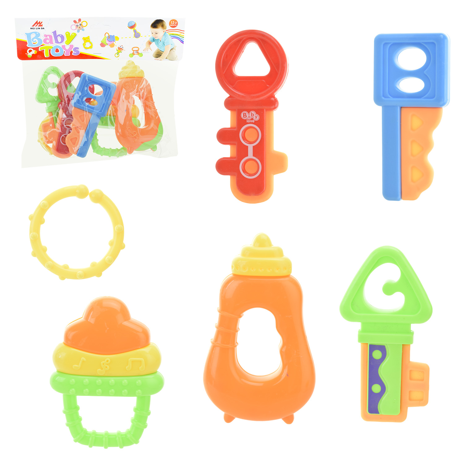 Брязкальце у ручку арт. E605-5 (192шт/2) 5 шт. пакет 21,5см