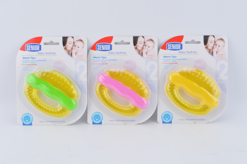 Брязкальце-прорізувач арт. B07 (240шт/2) силікон з рідким наповнювачем, 3 кольори мікс, планшет. 16*11*1,5см