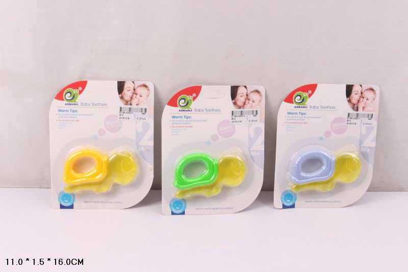 Брязкальце-прорізувач арт. B10 (480шт/2) 3 кольори мікс,силікон з рідким наповнювачем,на планш 16*11*1,5см