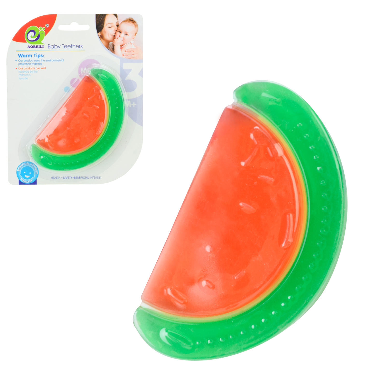 Брязкальце-прорізувач арт. B34 (288шт/2) силікон з рідким наповнювачем,на планш 16*11*1,5см