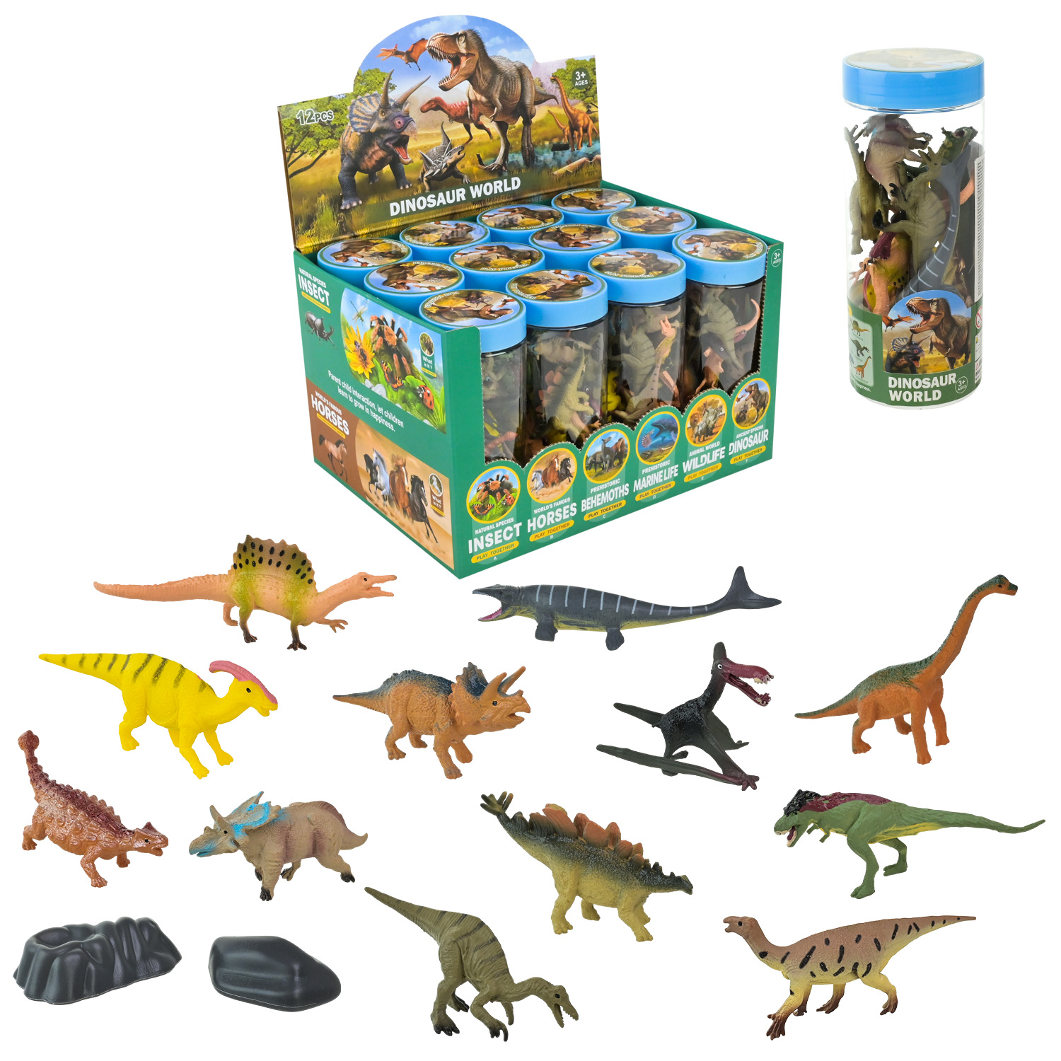 Тварини набір арт. TBS080-3 (144шт/2) динозаври,р-р 6,2*6,2*16см 12шт.*12 бокс 26,9*16,8*20,3см.