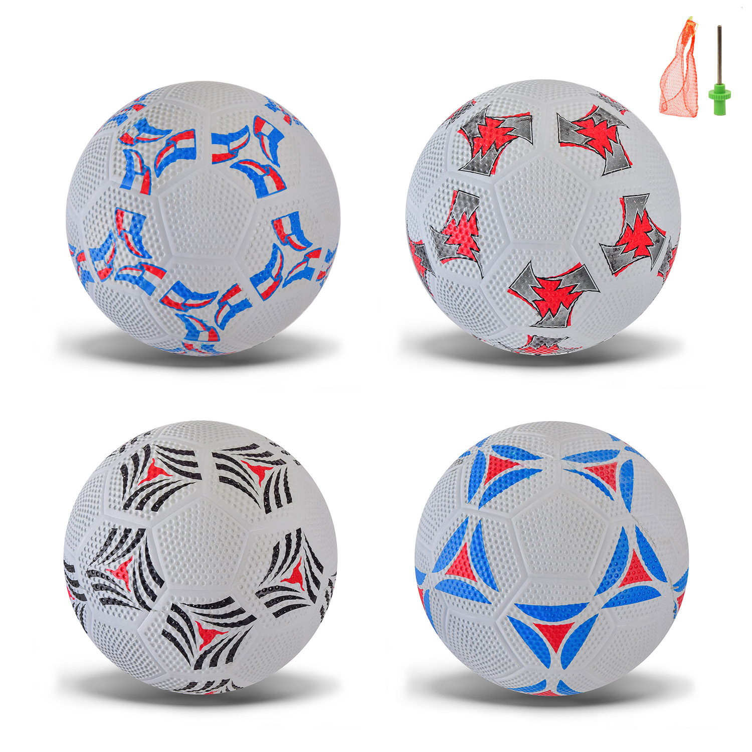 М'яч футбольний арт. FB2323 (50шт) №5, Гума, 420 грам, MIX 4 кольори, сітка+голка