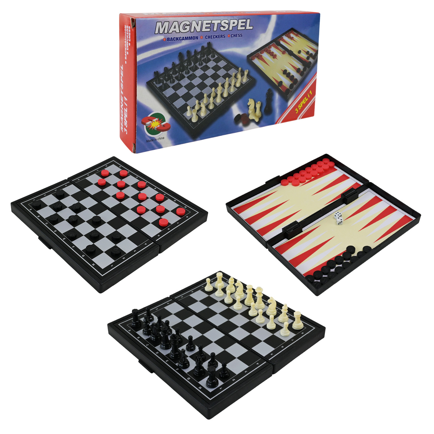 Шахи 1818 (120шт/2) 3 в 1 короб.19,5*10*3см