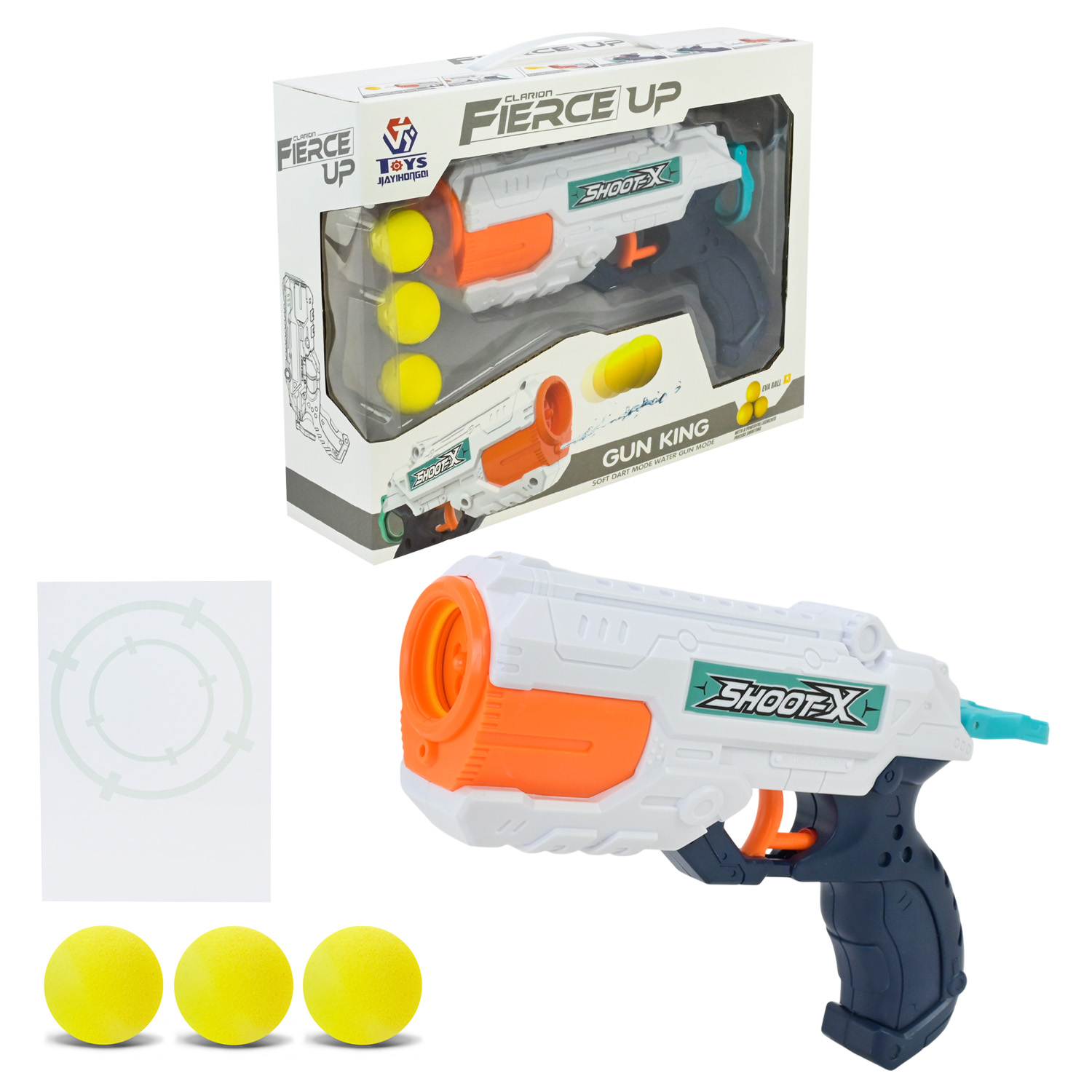 Бластер  648-62 (48шт/2)  стріляє поролон. кулями, короб. 27*20*7см