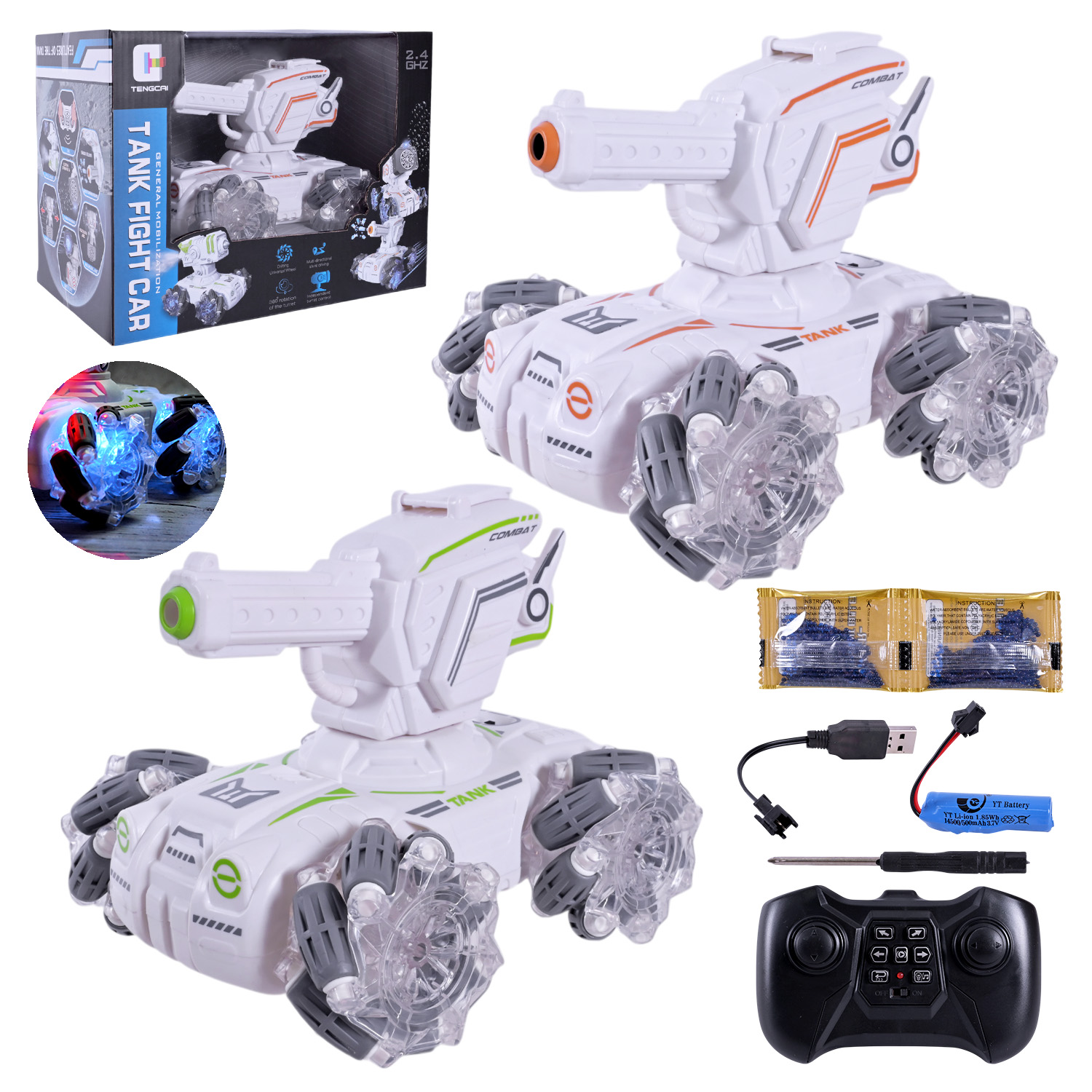 Перевертиш р//к  FC-2005A-1 (24шт) акум, 2 кольори,гелеві знаряди,  короб. 27*17,4*17,4см