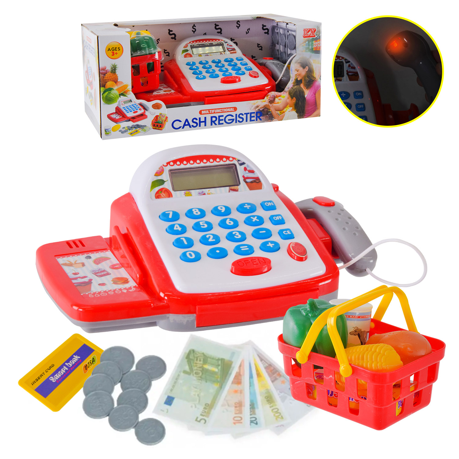 Каса арт. 6300 (24шт/2) батар,скан,калькул., овочі, короб. 31,5*16*13,5