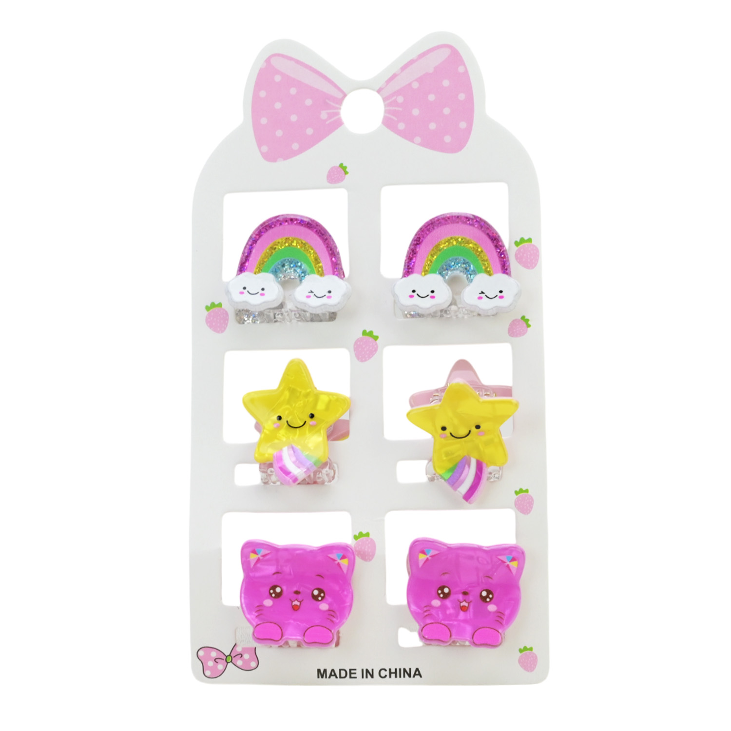 Аксесуари для дівчат арт. Cel241104 (120шт) заколки крабіки, мікс видів, ціна за планшет, пакет 10*7см, у великому пакеті 36*14*4 см