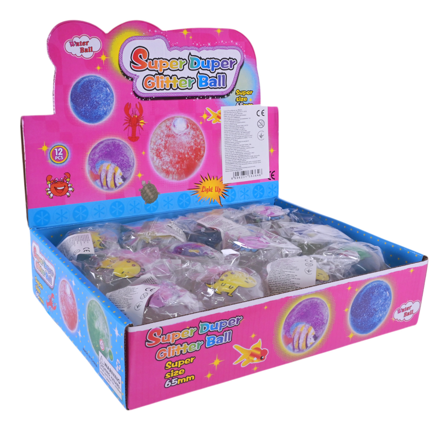 Пострибунчик арт. PR2513 (144шт) 5,5 см з водою, світиться, 12 шт у дісплеї