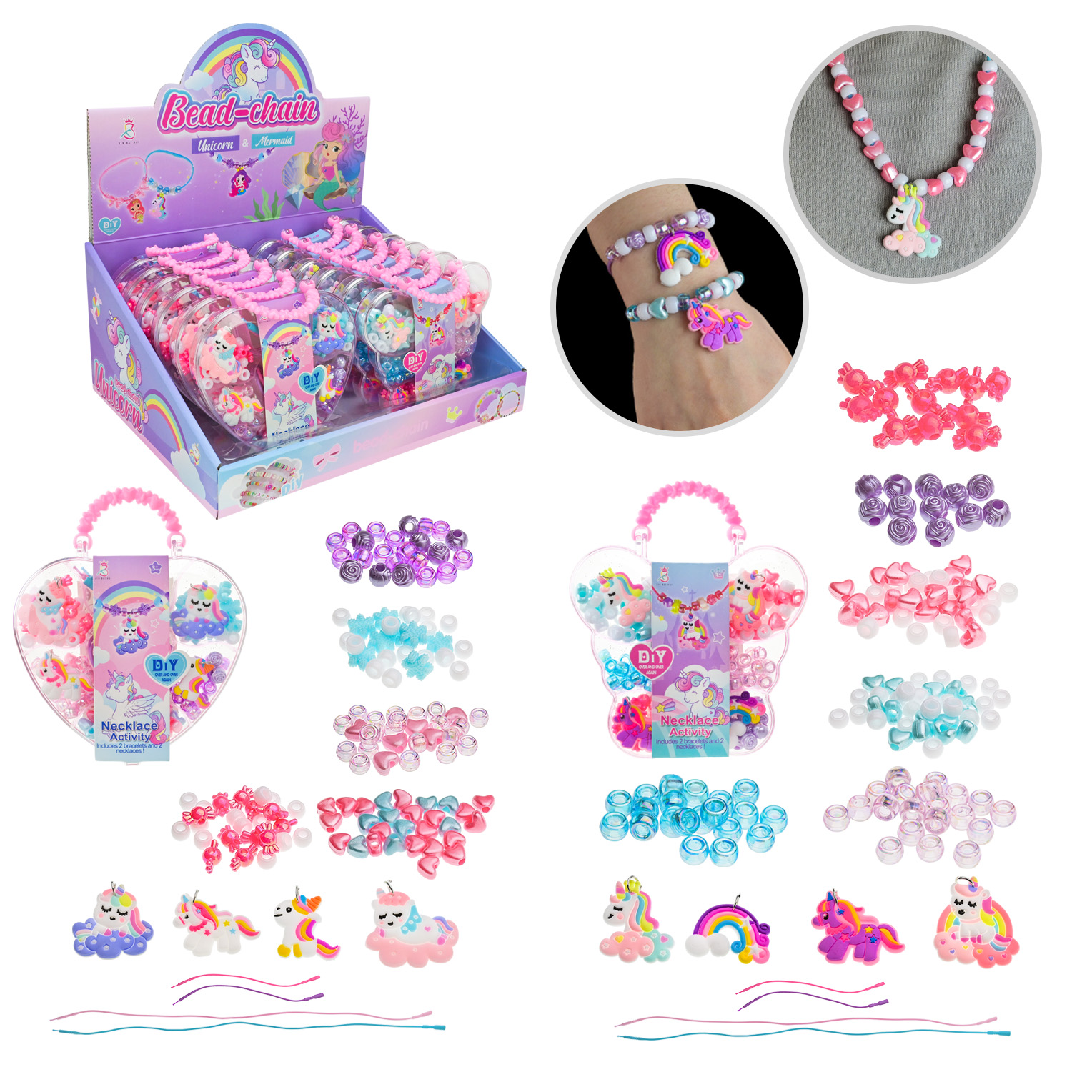 Бісер арт. A126-1(216шт/2) намистини, бісер, підвіски,р-р 14*16,5см, бокс. 30,7*23,7*14,2см