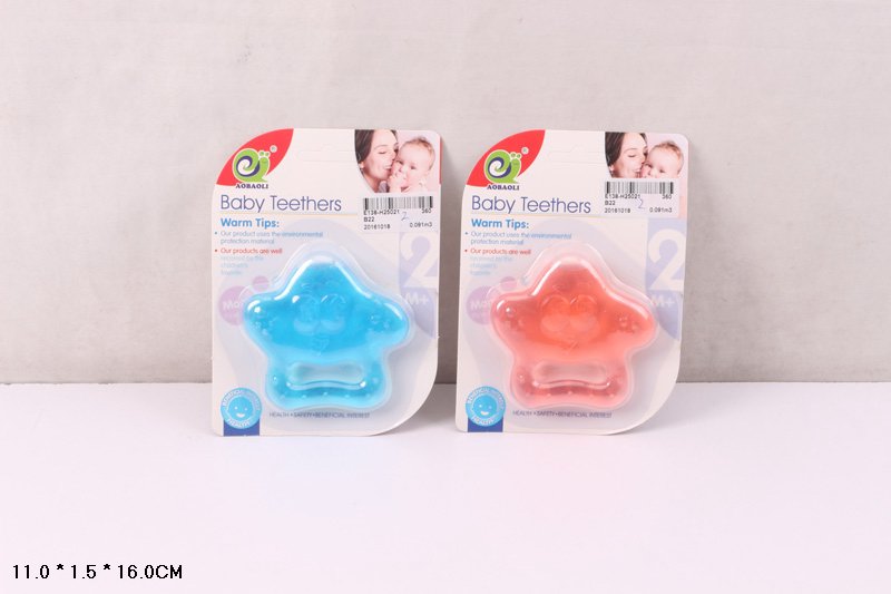 Брязкальце-прорізувач арт. B22 (360шт/2) 2 кольори мікс, силікон з рідким наповнюють,планшет.11*1,5*16см