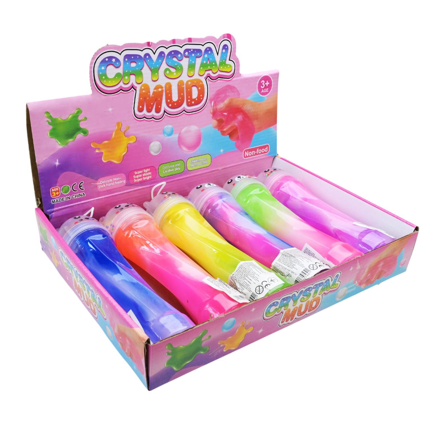 Антистрес слайм арт. C24206 (96шт) 22 см 6 мікс 6шт дисплей бокс 34*24*6 см