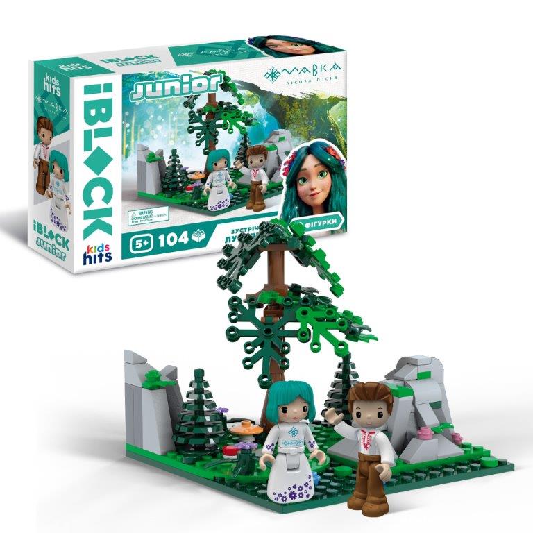 Конструктор Kids hits IBLOCK JUNIOR арт. PL-921-520 (24шт) МАВКА, 104 дет, 2 фігурки, наліпки, татуювання, інструкц, у короб. 24*6*16см