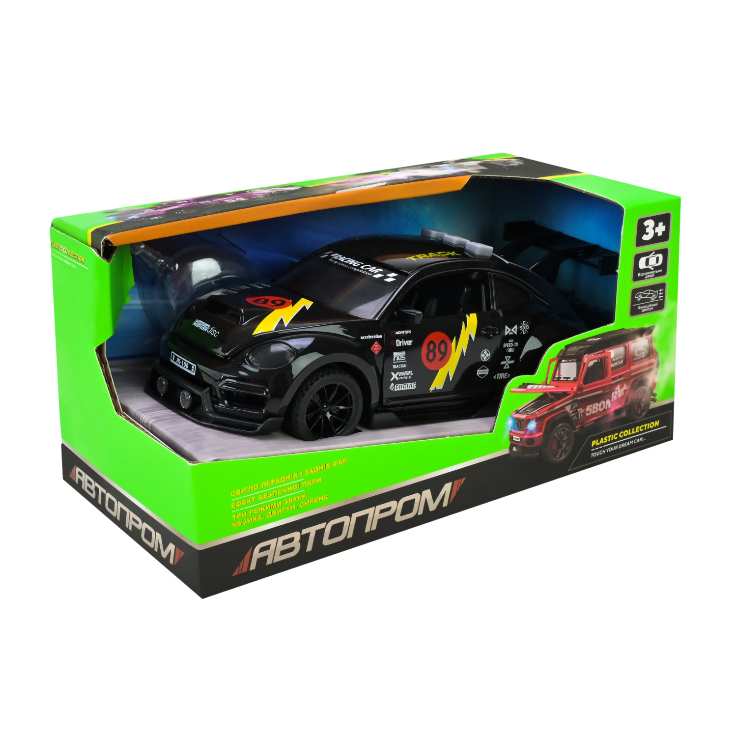 Машина батар. "АВТОПРОМ" арт. AP9916 (60шт) 3 кольори,світло, звук, пар, у коробці 18*10*9,8см