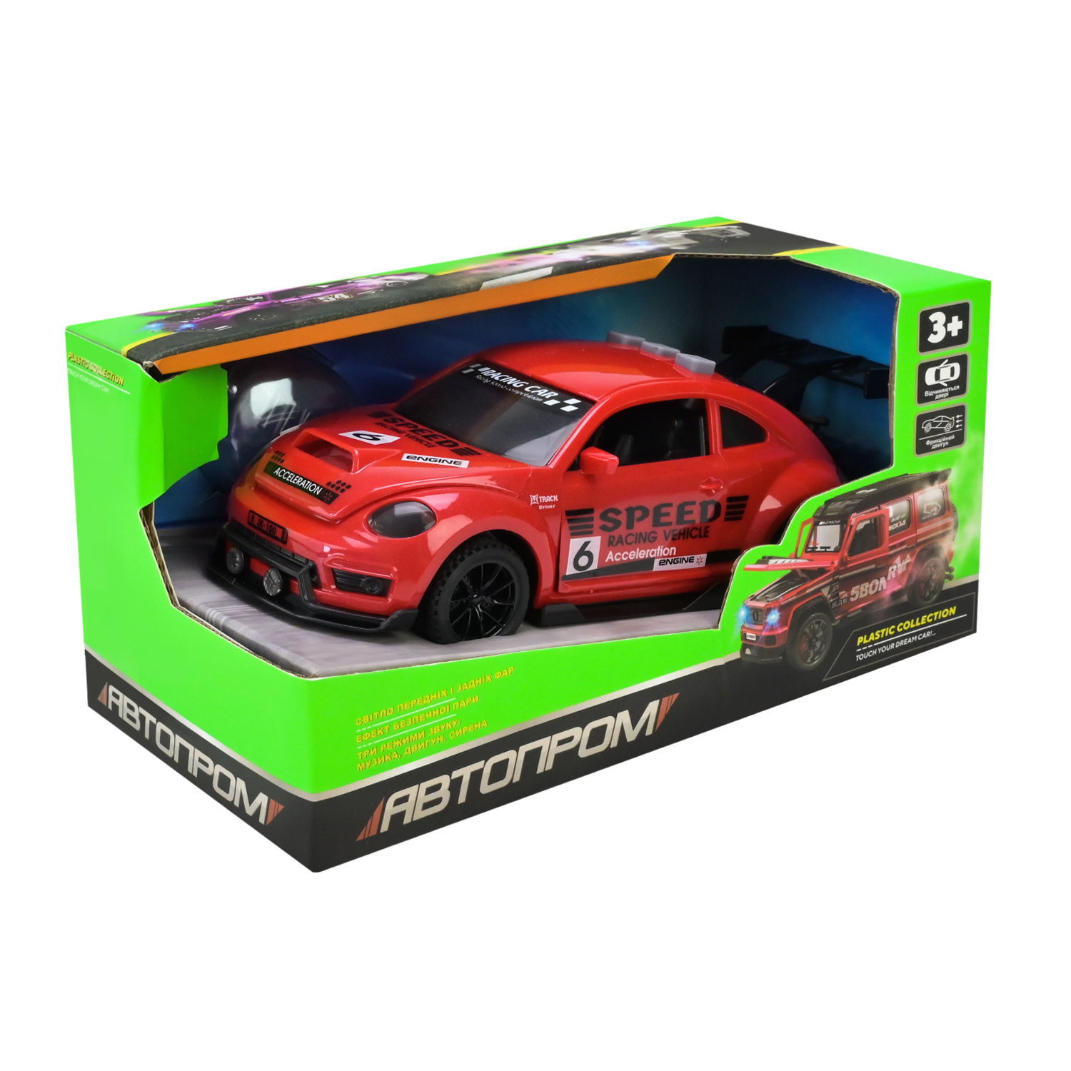 Машина батар. "АВТОПРОМ" арт. AP9916 (60шт) 3 кольори,світло, звук, пар, у коробці 18*10*9,8см