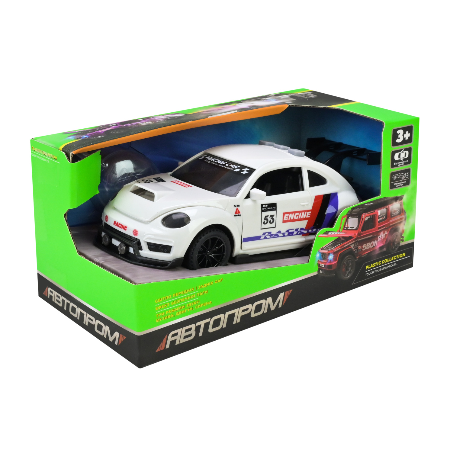 Машина батар. "АВТОПРОМ" арт. AP9916 (60шт) 3 кольори,світло, звук, пар, у коробці 18*10*9,8см