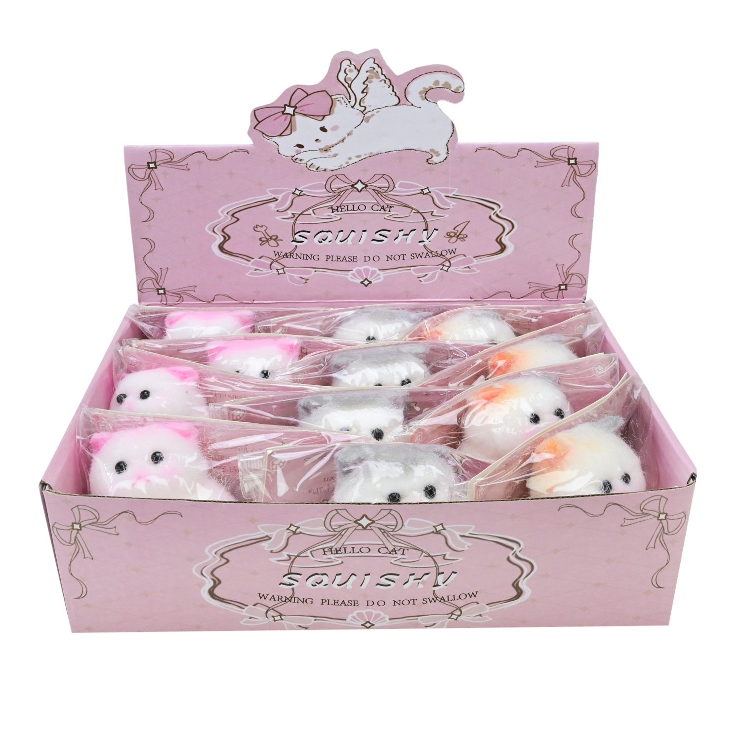 Антистрес арт. C2211 (144шт) Таба котик 4 мікс 12шт дисплей бокс 28,5*20*8,5 см