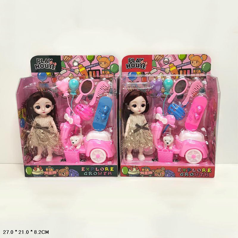 Лялька мал арт. 555-01 (60шт/2) мікс 2 види, аксес короб. 27*21*8,2см