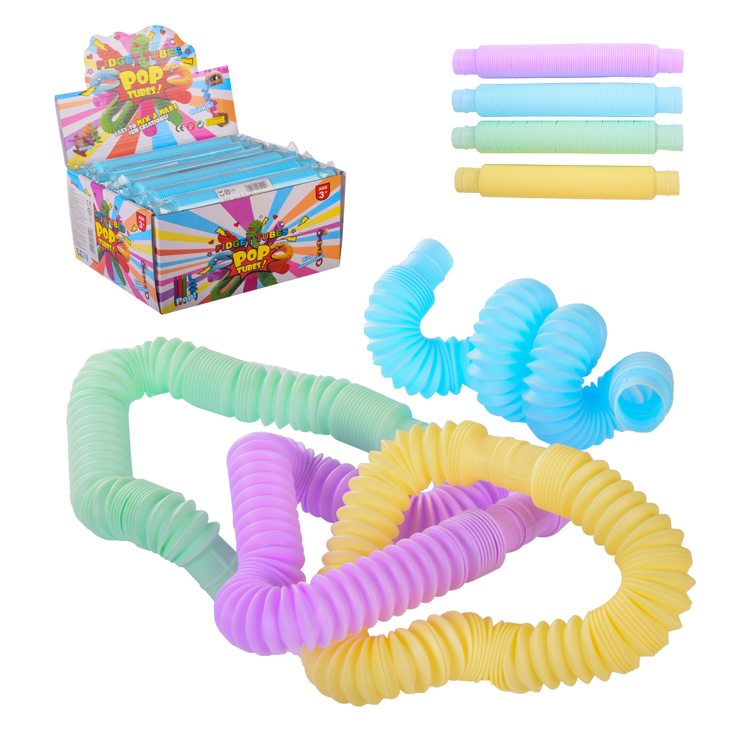 Іграшка Pop Tube арт. 18111 (720шт) мікс кольорів, 19см, 24шт в бокс. дисплей ціна за шт