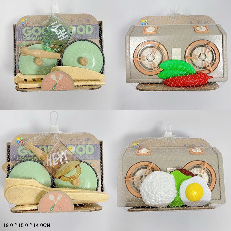 Посуд арт. ABS676-68AB (48шт/2)мікс 2 види, плита, продукти у короб.19*15*14 см