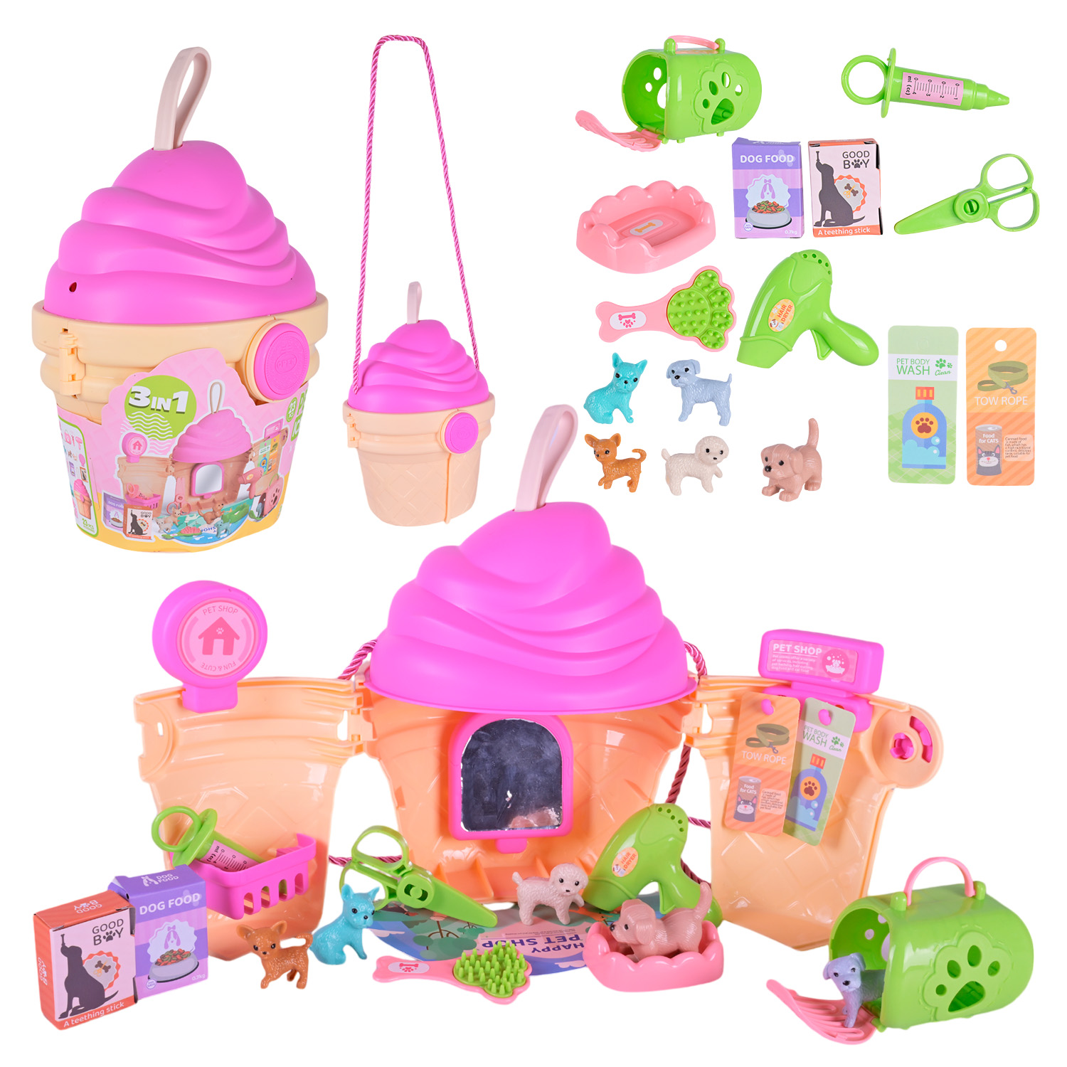 Перукаря Набір арт. 688-207A (60шт)   забота про тварин короб. 18*14*26 см