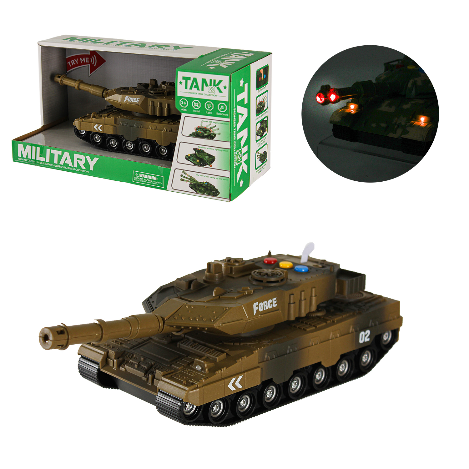 Військова техніка арт. WH1225B-2 (30шт) танк,батар.,світ.,звук,короб 33,5*16*14см