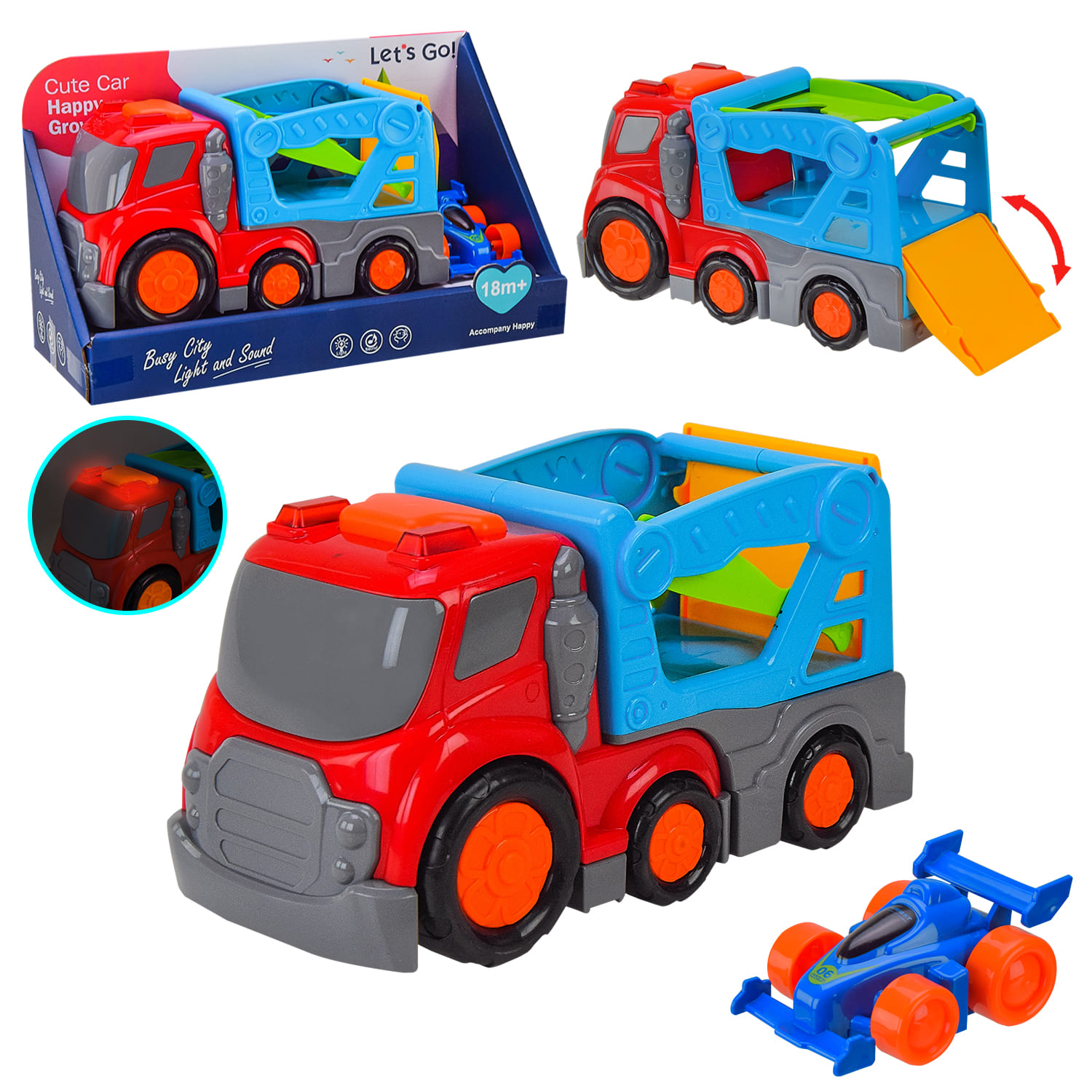 Машина арт. 7201 (36шт) батар.,світ.,звук,короб 30,5*18*12,5см