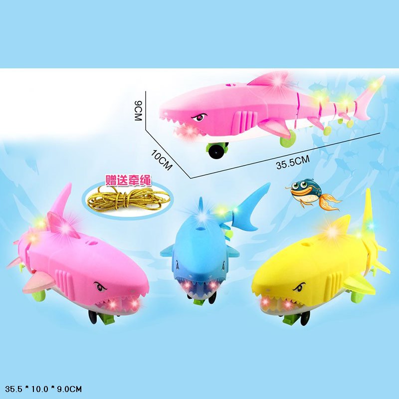 Тварина на коліщатках арт. 2776-2 (144шт/2) 3 кольор., Акула, світло,пакет. 35,5*10*9 см