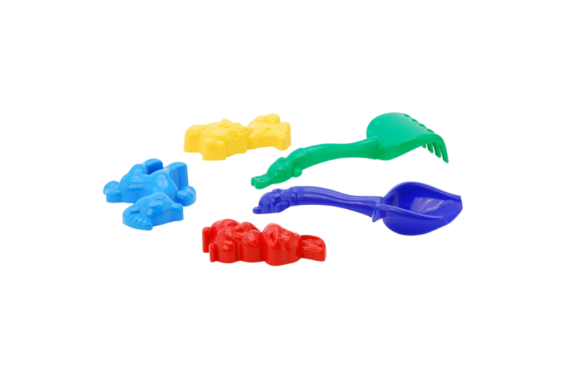 Песочный набор "Колокольчик" №4 (лоп. и граб. ЛГ4, три пас. П3), сетка п/м, гр.уп.: пак. п/э