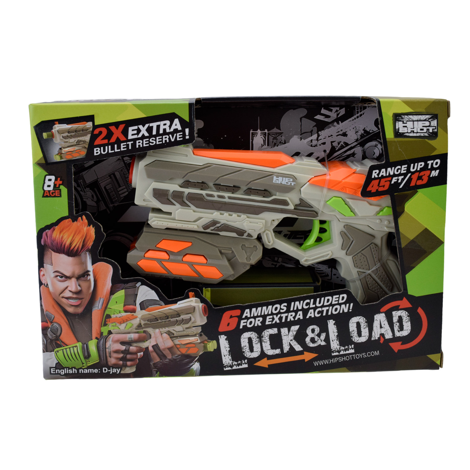 Автомат арт. FJ9003 (72шт/2) стріляє поролономими знарядами, 6 поролон. знарядів, короб. 23,5*17*4,8см